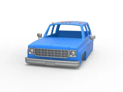 Shell of Vintage Transporter truck Scale 1 to 25 3D print model
