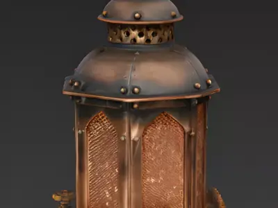 Steampunk Ramadan Lantern 3D Model Low-poly 3D model