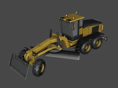 Road Grader lowpoly 3D model