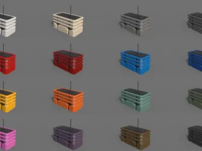 PBR Sci-Fi Building A06 Low-poly 3D model