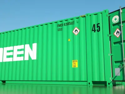 Shipping Container 45HC Rigged 3D High Poly 3D model