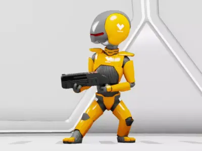 Alien trooper rigged character 3D model purchase