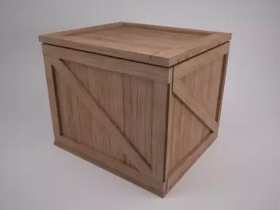 Wooden Crate 3D model 5