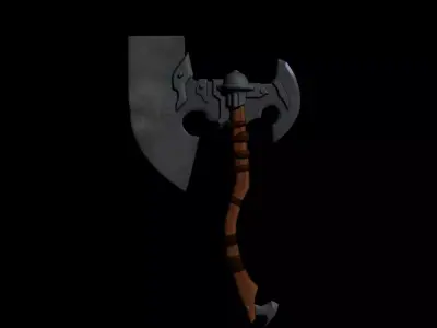 War axe Free low-poly 3D model buy