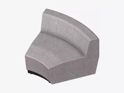 Seating - Contemporary - Blume - Closing - Back - Round - Right Low-poly 3D model