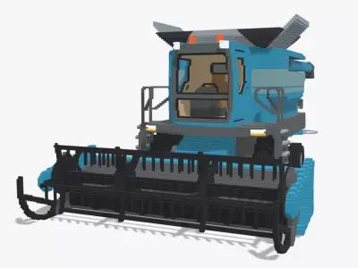 Voxel Harvester Low-poly 3D model