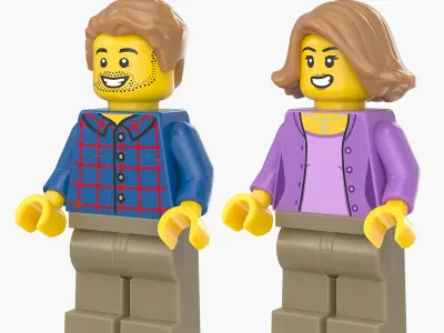 Lego Minifig Male and Female 6 Collection 3D model