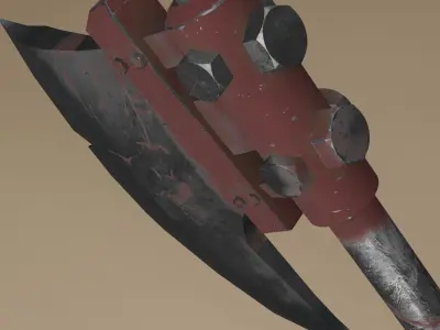 Survivalists axe PBR Low-Poly Game READY -2 Low-poly 3D model