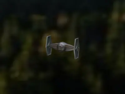 TIE Fighter  Sci-Fi Spacecraft Game Ready 3D Model  Free low-poly 3D model