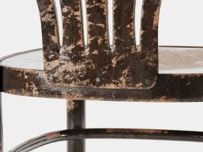 VINTAGE DARK BROWN WORN THONET STYLE CHAIR Low-poly 3D model