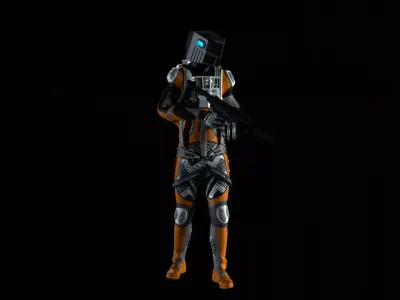 Robot Soldier - Assault Soldier Low-poly 3D model 30
