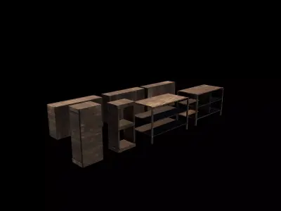 Medieval furniture set  3D model