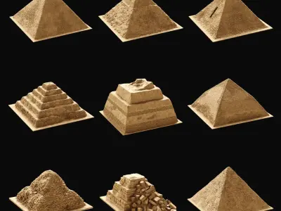 EGYPTIAN PYRAMID ANCIENT EGYPT TEMPLE TOMB COLLECTION 3D model