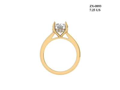 Solitaire Engagement Ring 3D print model 45