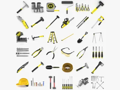 44 Models Machine Tools and Hand Tools Collection 3D model