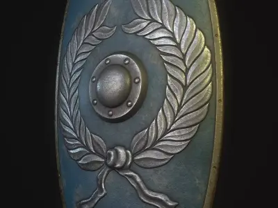 Cetratus shield Low-poly 3D model