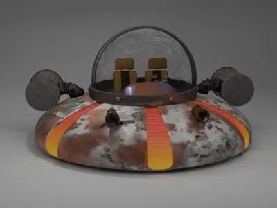 Rick and Morty spaceship 3D model purchase