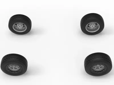 Wheel Set of Mod Lite Race car Version 2 Scale 1 to 25 3D print model