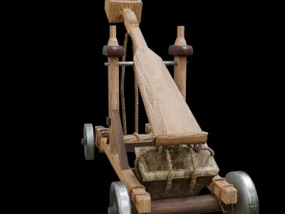 catapult medieval Free low-poly 3D model