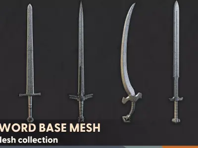 50 SWORD BASE MESH - VOL 01  Low-poly 3D model