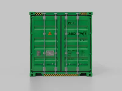 10ft Shipping Container - Customizable with Interior and Exterior 3D model