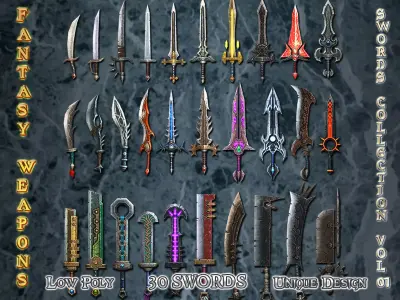 Fantasy Armory -  Sword Collection Vol01 Low-poly 3D model