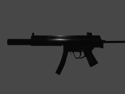Lowpoly MP5SD smg Low-poly 3D model