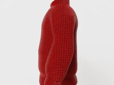 Sweater Long Sleeve Round High Neck Loose Warm Low-poly 3D model
