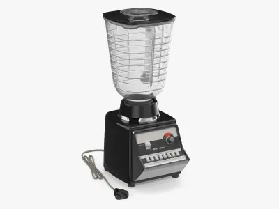 Classic Kitchen Blender with Glass Jar Black 3D model
