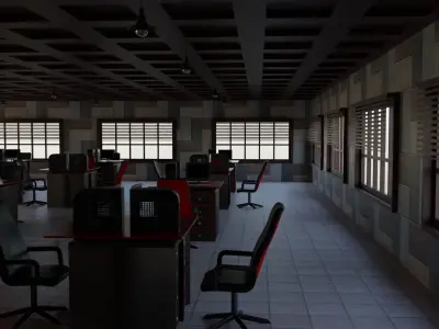 Office Interior Low-poly 3D model purchase