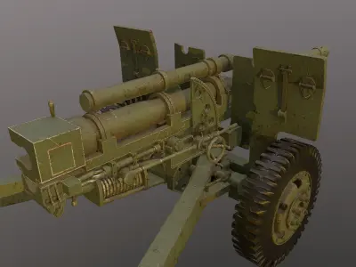 105mm gun Low-poly 3D model