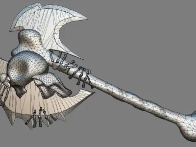 Skelton Axe Low-poly 3D model