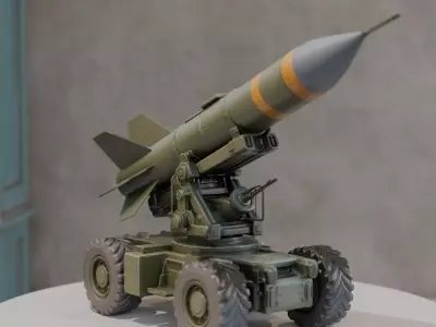 Missile transport and launch vehicle 3D print model purchase