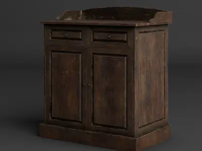 Old furniture Low-poly 3D model