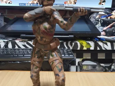 female soldier 3D print model