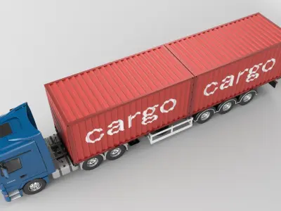 MERCEDES-BENZ ACTROS 2660 - SPEDITION BENDER Add Container 3D model