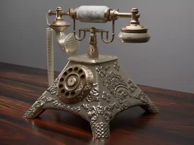 Retro phone 3D model buy