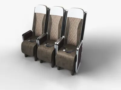 Passenger Seats All Classes - Economy - Business - First Class 3D Model Collection