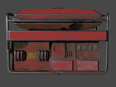 Diesel engine Low-poly 3D model