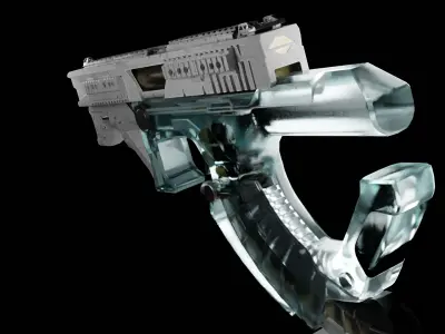 Tariro X-000 Sci-Fi Handgun Game Asset 3D model
