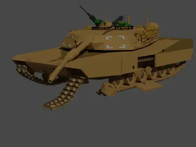M1 Abrams low poly Free low-poly 3D model