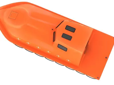 Enclosed Lifeboat Low-poly 3D model