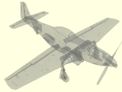 North American P-51 Mustang 3D model 2