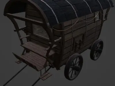 Old Horse-Carriage Free 3D model
