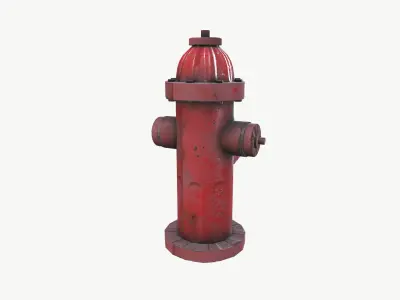 Fire Hydrant Low-poly 3D model order