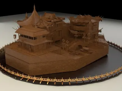 Chinese ancient house  3D model 16