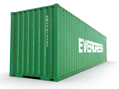 40 feet High Cube Evergreen shipping container 3D model