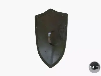 Medieval Warrior Knight Black Heater - Battle shield Low-poly 3D model