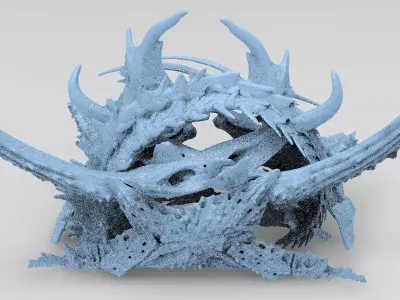 Alien Dragon God Bone Structure 8 3D model