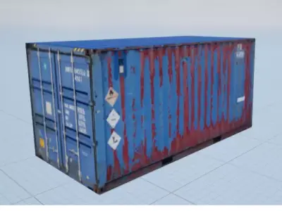 Low Poly Textured Container Free low-poly 3D model